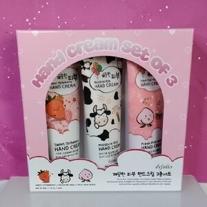 Esfolio Korean K-Beauty Hand Cream Set Strawberry, Milk, Peach